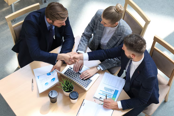 Business consultants working together